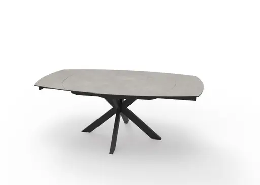 Esstisch MEGGIE - ausziehbar, LB ca. 130x100 cm, Keramik, Grau