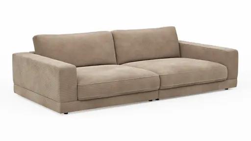 Megasofa Juni Lounge - B ca. 252 cm, Cord, Taupe