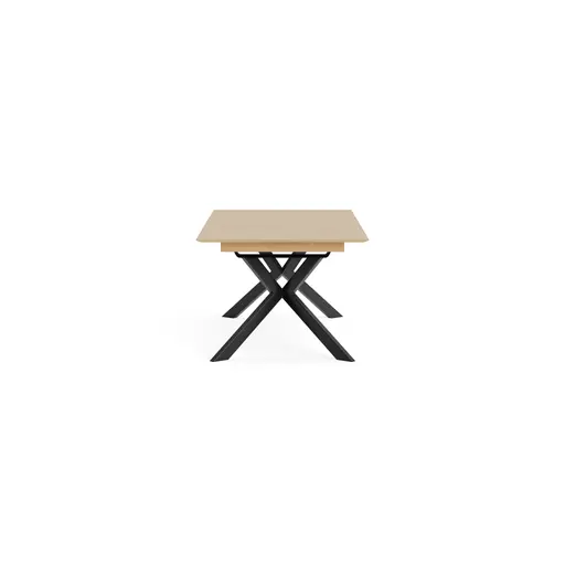 Esstisch Vavona - LB ca. 220x100 cm, beidseitig ausziehbar, Asteiche massiv, Bianco