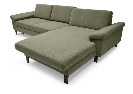 Ecksofa CALM MOVE - Ecke rechts inkl. Schlaffunktion, Microfaser, Grün