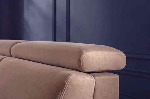 Sofa Lakeville 3 - inkl. Schlaffunktion und Kopfstütze verstellbar, Stoff, Haselnuss
