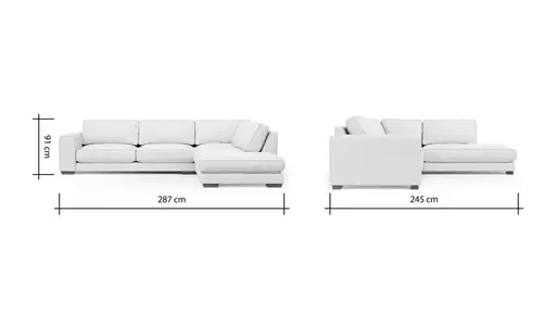 Ecksofa Fairbanks - 2,5-Sitzer mit Ecke rechts, Stoff, Natur