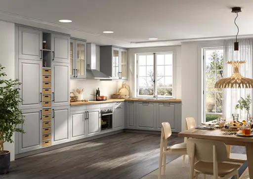 L-Küche 56.180 3 521, Steingrau