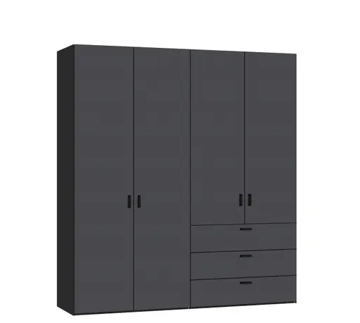 Drehtürenschrank JOIN IT- B ca. 202 cm, Schwarz, Anthrazit