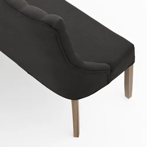 Polsterbank Litchfield - B. ca. 200cm, Stoff, Schwarzgrau