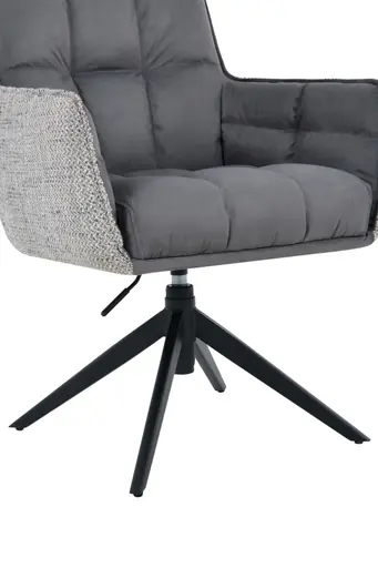 Armlehnstuhl - drehbar, höhenverstellbar, Stoff, Grau