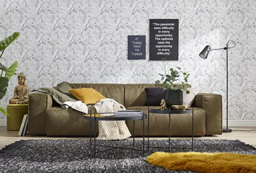 Sofa Elementos - 3 Sitzer, Stoff, Olive