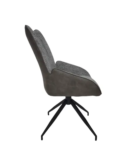 Stuhl MAUREEN - drehbar, Stoff, Grau, Braun