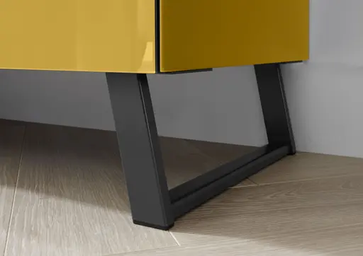 Lowboard - B ca. 181 cm, Goldgelb, Keramikoptik