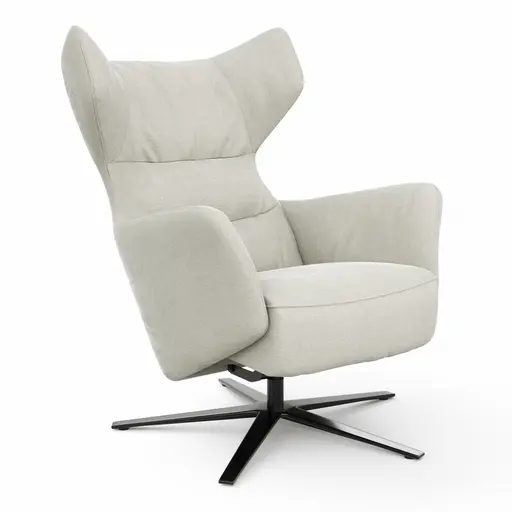 Drehsessel Houston Relax - Größe M, inkl. Relaxfunktion + Gasdruckfeder, Stoff, Natur