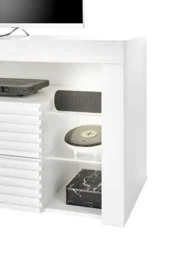 TV-Lowboard - mit Beleuchtung, B ca. 179 cm, Weiß