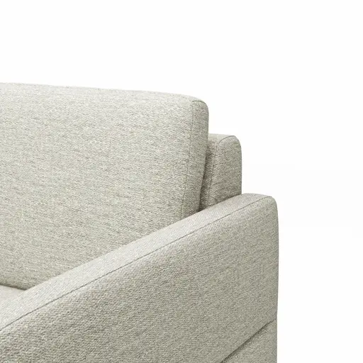 Ecksofa Arima - Longchair links mit 2,5-Sitzer, Stoff, Creme