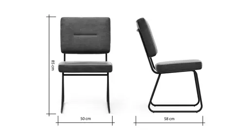 Polsterstuhl Wesley - Stoff, Grau
