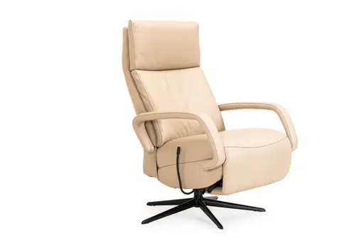 Sessel - Größe M, Relaxfunktion, Leder, Beige