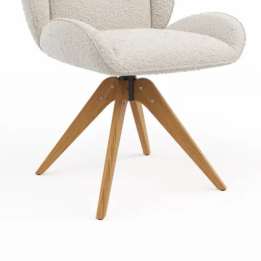 Stuhl Alara - drehbar, Stoff, Weiß