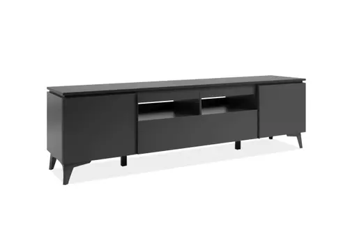 TV-Lowboard - B ca. 177 cm, Schiefer Nachbildung, Anthrazit