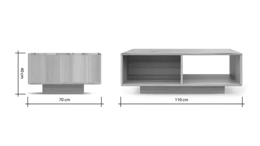 Couchtisch Hillsboro - LBH ca. 110x70x39,4 cm, Buche/Kernbuche natur, geölt