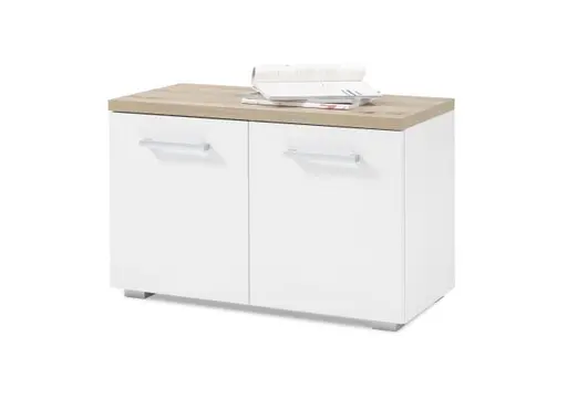 Schuhbank - B ca. 78 cm, Weiß, Artisan Eiche Nachbildung