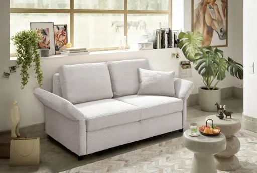 Sofa PRO FLEXX - 2-Sitzer inkl. Schlaffunktion, Stoff, Creme