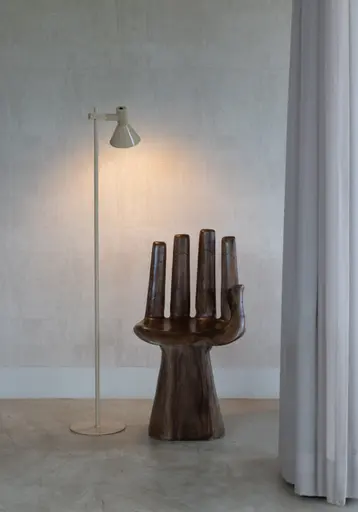 Stehleuchte - BH ca. 25x146 cm, Beige