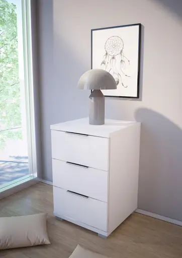 Nachtkommode- B  ca. 46 cm, Weiß