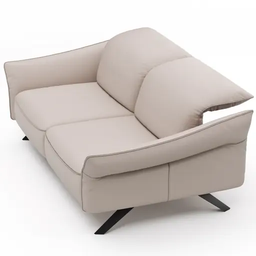 Sofa Bormio - 2,5-Sitzer inklusive Kopfteilverstellung, Leder, Asche