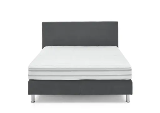 Boxspringbett - Liegefläche ca. 180x200 cm, Stoff, Anthrazit