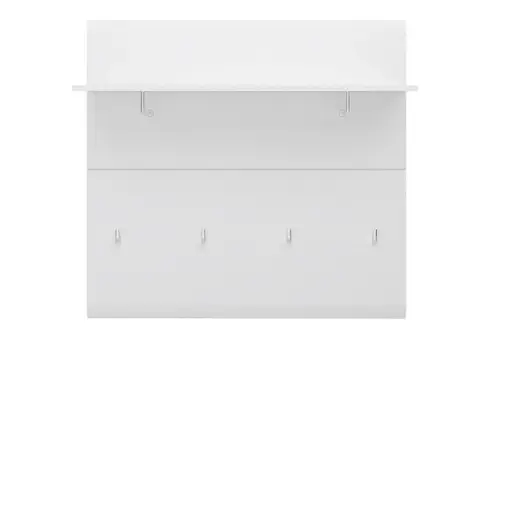 Garderobenpaneel- Weiß, Weiß, Hochglanz