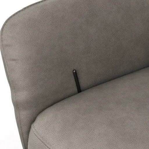 Sessel Noto Relax II - Rückenlehne verstellbar, Leder, Eisengrau