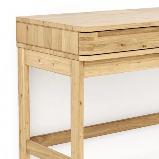 Homeoffice-Schreibtisch Cartago Soft - Wildeiche massiv, bianco geölt