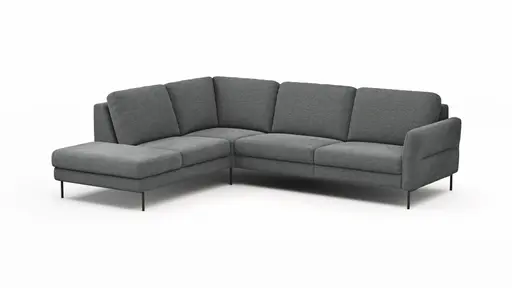 Ecksofa  Enna - Ecke links, 3-Sitzer, Sitzvorzug (motorisch), Stoff, Anthrazit