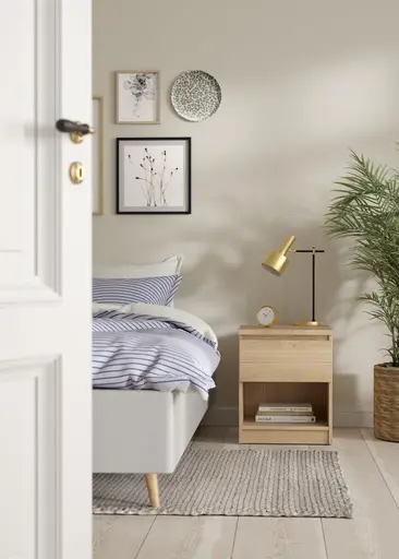 Nachtkonsole- B ca. 41 cm, Eiche Dekor