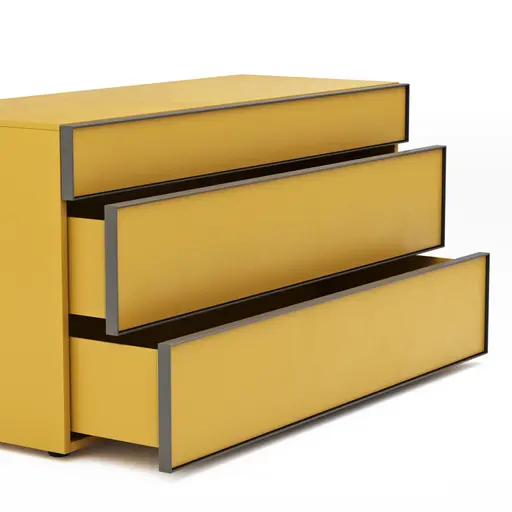 Kommode Loretto - BHT ca. 135x70x53 cm, Lack matt, Safrangelb