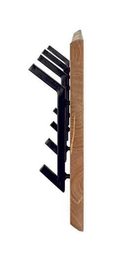 Wandgarderobe - B ca. 90 cm, Akazie, Schwarz