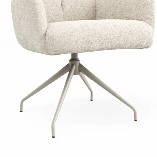 Armlehnstuhl Evania - Dreh und Relax-Funktion, hoher Rücken, Stoff, Creme