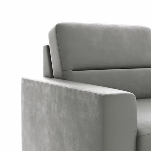 Ecksofa Merlos H - 2,5-Sitzer mit Longchair rechts inkl. Relaxfunktion (motorisch), Leder, Graubraun