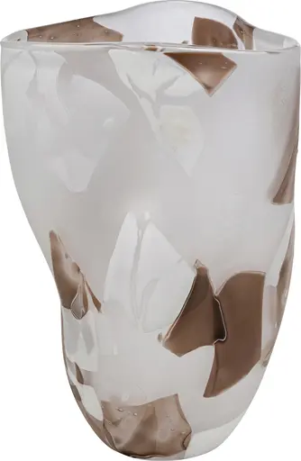 Vase- BHT ca. 19x29x17 cm, Glas, Braun