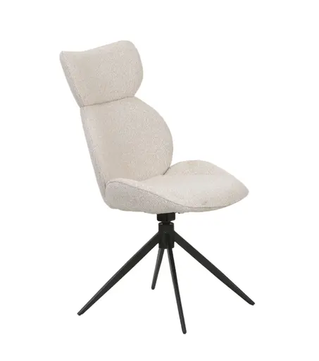 Stuhl MIRNA - drehbar, Stoff, Beige