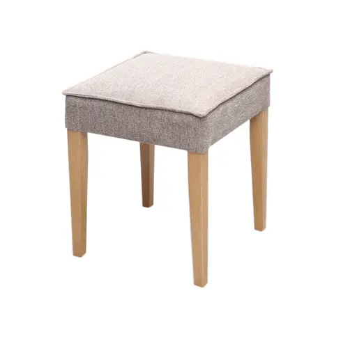 Hocker - LB ca. 42X42 cm, Stoff, Taupe/Grau