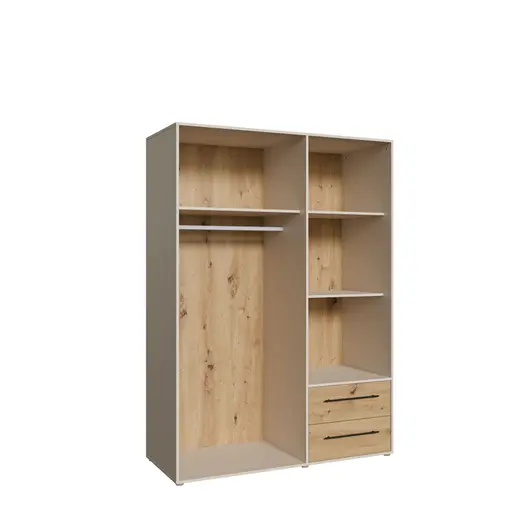  Drehtürenschrank FATHIE- B ca. 144 cm, Sand, Eiche Dekor