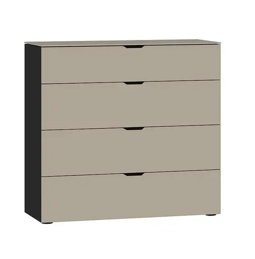 Kommode JOIN IT- Glas, Hellbraun, Matt, Schwarz