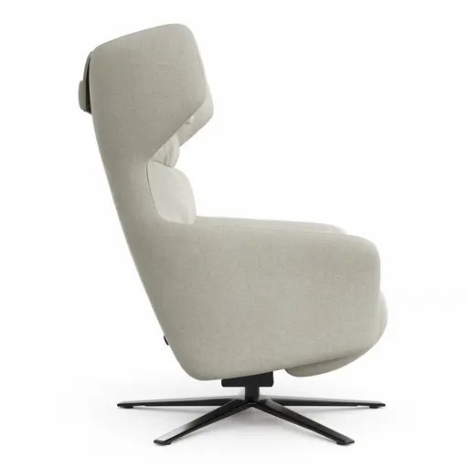 Drehsessel Houston Relax - Größe M, inkl. Relaxfunktion (motorisch), Aufstehhilfe und Kopfstütze, Stoff, Natur