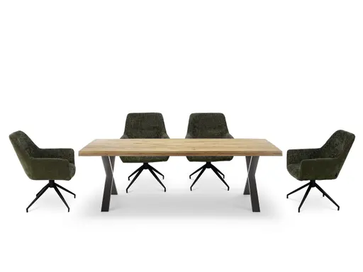 Armlehnstuhl MARYBEL - drehbar, Stoff, Grün