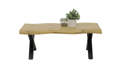 Couchtisch Gerd - LB ca. 110x60 cm, Eiche Dekor, Schwarz, Baumkante