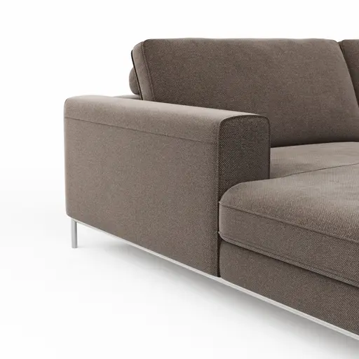 Wohnlandschaft Solano - Longchair Links, 2-Sitzer, Ecke Rechts, Stoff, Mocca-Braun