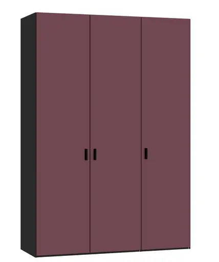 Drehtürenschrank JOIN IT- B ca. 152 cm, Schwarz, Glas, Berry, Matt