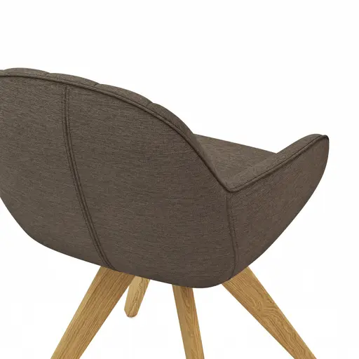 Polsterstuhl Dinner - drehbar, Stoff, Rauchbraun