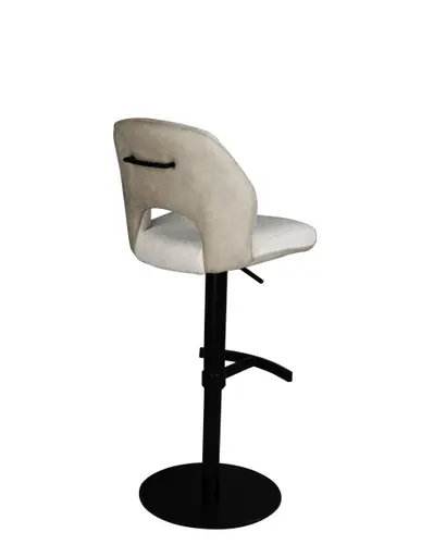 Barhocker MAILE - drehbar, höhenverstellbar, Stoff, Creme