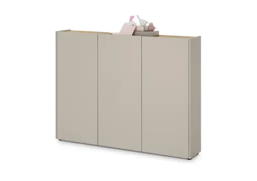 Schuhschrank GASIRA - B ca. 138 cm, Kaschmir, Navarra Eiche Nachbildung