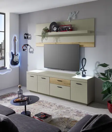 Wandboard - B ca. 200 cm, Kaschmir, Coast Evoke Eiche Nachbildung